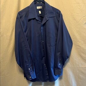 Van Heusen Navy Button-Up Shirt Large